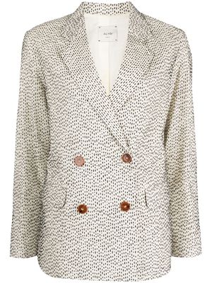 Alysi graphic-print double-breasted blazer - Neutrals