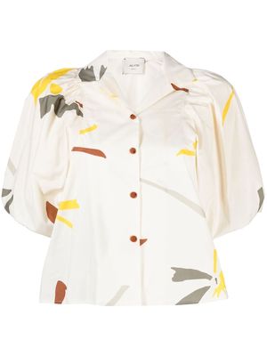 Alysi graphic-print puff-sleeves blouse - Neutrals