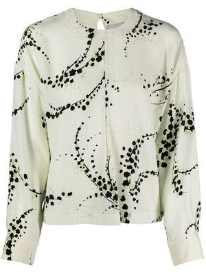 Alysi graphic-print silk blouse - Neutrals