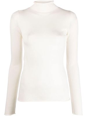 ALYSI high-neck fine-knit jumper - White