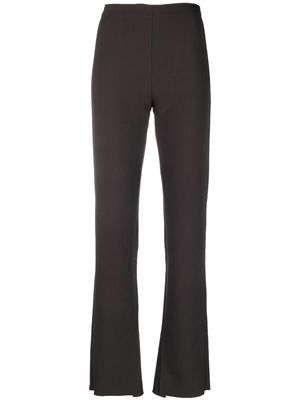 Alysi high-waisted flared trousers - Brown