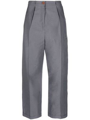 Alysi high-waisted straight-leg trousers - Grey