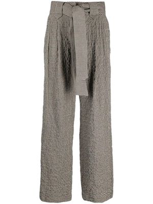 Alysi houndstooth-pattern straight-leg trousers - Black