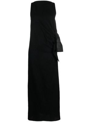 Alysi knot-detail wool long dress - Black