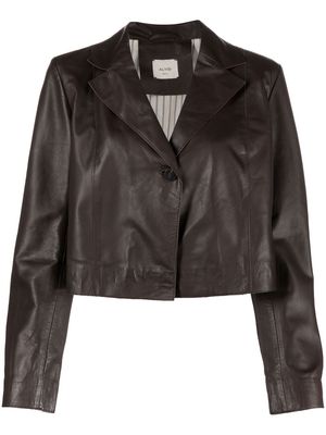 Alysi leather cropped jacket - Brown