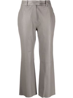 Alysi leather flared trousers - Grey