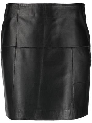 Alysi leather mini skirt - Black