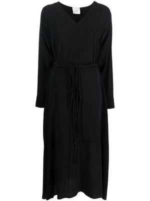 Alysi long-sleeve silk shirt dress - Black