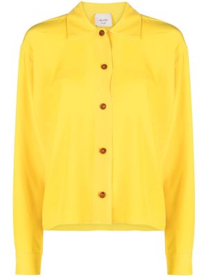 Alysi long-sleeve silk shirt - Yellow