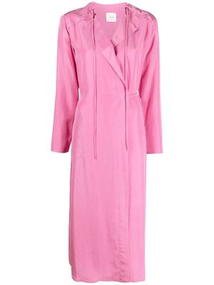 Alysi long-sleeve wrap shirt dress - Pink
