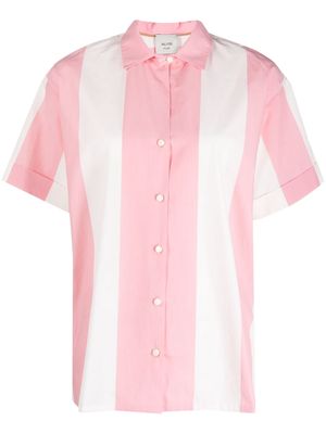 Alysi maxi striped cotton shirt - Pink