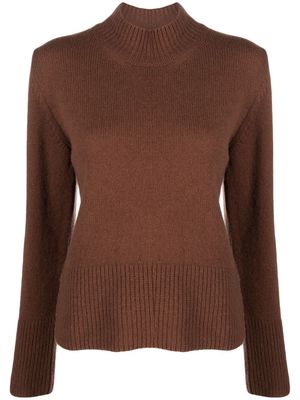 Alysi mock-neck virgin wool jumper - Brown
