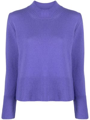 Alysi mock-neck virgin wool jumper - Purple