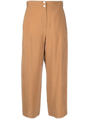 Alysi modal-blend tapered trousers - Brown