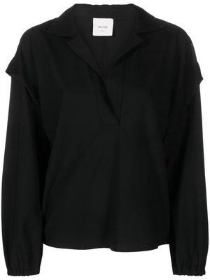 Alysi notched-collar drop-shoulder blouse - Black