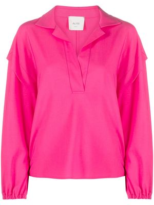 Alysi notched-collar drop-shoulder blouse - Pink