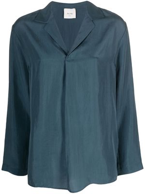 Alysi notched-lapels silk shirt - Blue