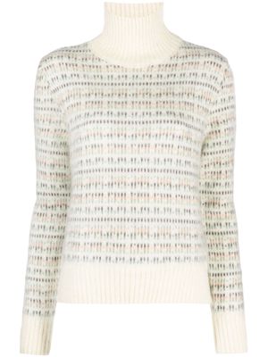 Alysi patterned intarsia-knit high-neck jumper - Neutrals
