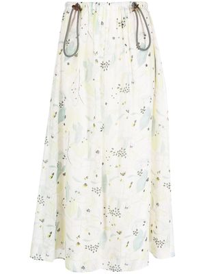 Alysi Petit Flora floral-print drawstring skirt - White