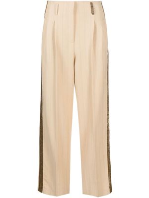 Alysi pinstripe-pattern high-waisted trousers - Neutrals