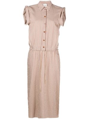 Alysi pinstripe-print shirt dress - Brown