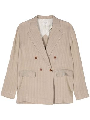 Alysi pinstriped linen-blend blazer - Neutrals