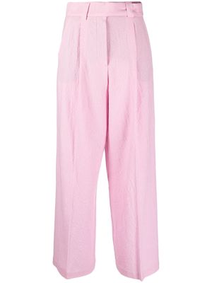 Alysi pressed-crease flared trousers - Pink