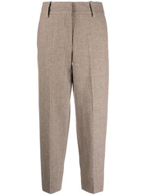 Alysi pressed-crease tapered trousers - Neutrals