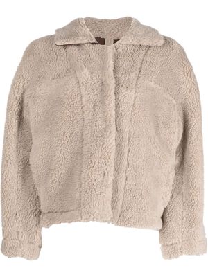 ALYSI reversible shearling jacket - Neutrals
