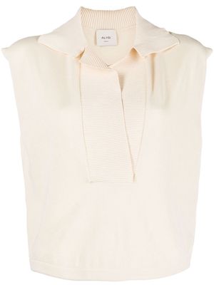 Alysi ribbed-knit cotton top - Neutrals
