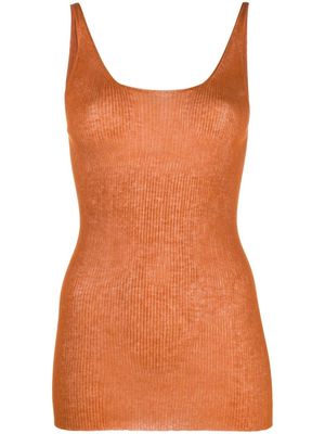 Alysi ribbed-knit scoop-neck top - Orange
