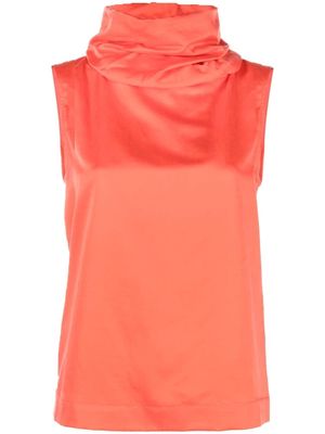Alysi roll-neck sleeveless top - Orange