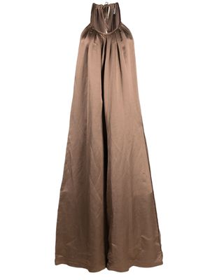 Alysi satin-finish maxi dress - Brown