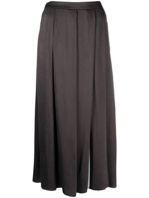 Alysi satin-finish silk midi skirt - Grey