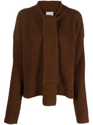Alysi scarf-detail knitted jumper - Brown
