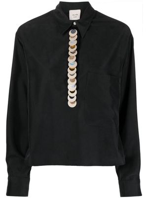 Alysi sequin-embellished long-sleeved top - Black