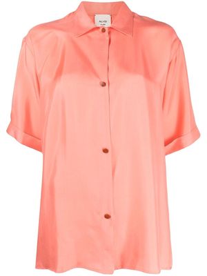 Alysi short-sleeved draped silk shirt - Orange