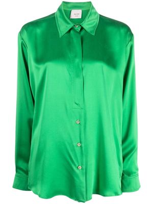Alysi silk long-sleeve shirt - Green