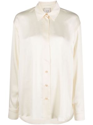 Alysi silk long-sleeve shirt - Neutrals