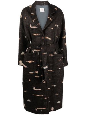 Alysi single-breasted belted coat - Brown