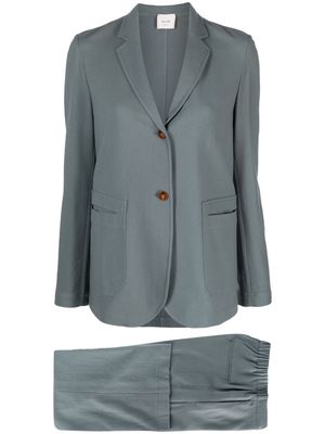 Alysi single-breasted buttoned trouser suit - Green