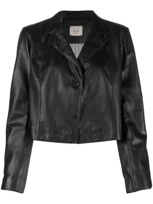 Alysi single-breasted cropped jacket - Black