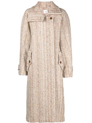 Alysi single-breasted mélange-effect coat - Neutrals