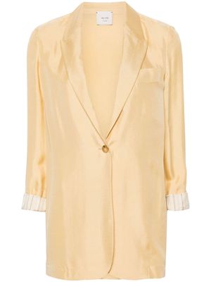 Alysi single-breasted silk suit - Yellow