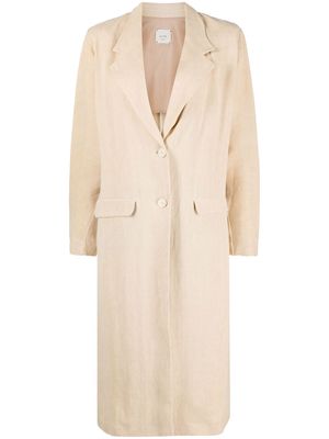 Alysi single-breasted tailored coat - Neutrals