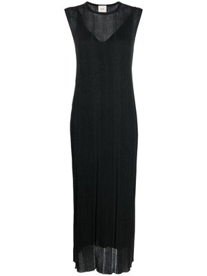 Alysi sleeveless knit long dress - Black