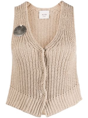 Alysi sleeveless knitted vest - Neutrals