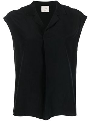 Alysi sleeveless silk blouse - Black