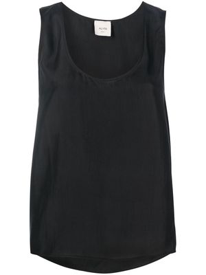 Alysi sleeveless silk tank top - Black