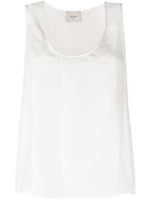 Alysi sleeveless silk tank top - White